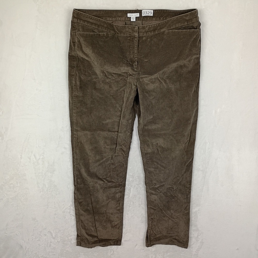 J. Jill Corduroy Pants Womens 14 Petite Brown Straight Leg Cottage Core Boho